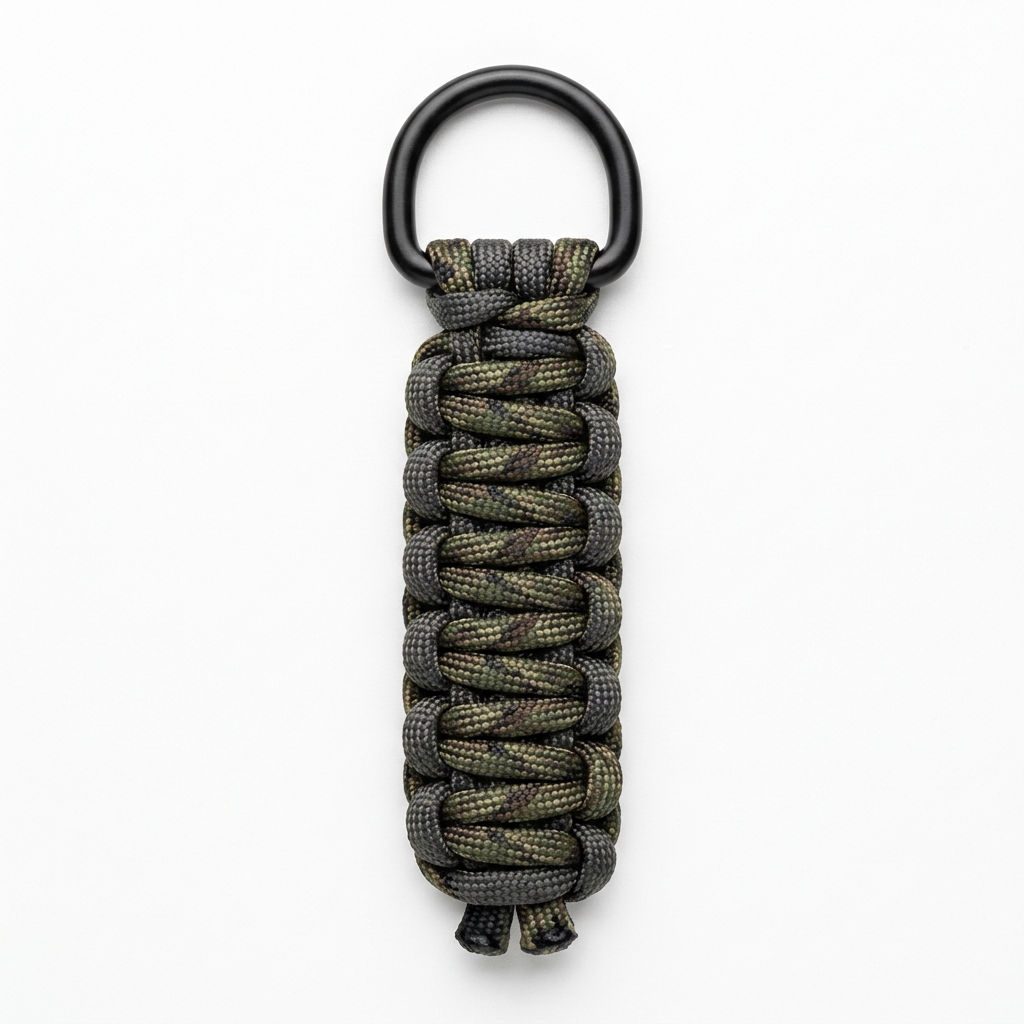 Charcoal & Forest-Camo King Cobra-Weave Keychain - Image 5